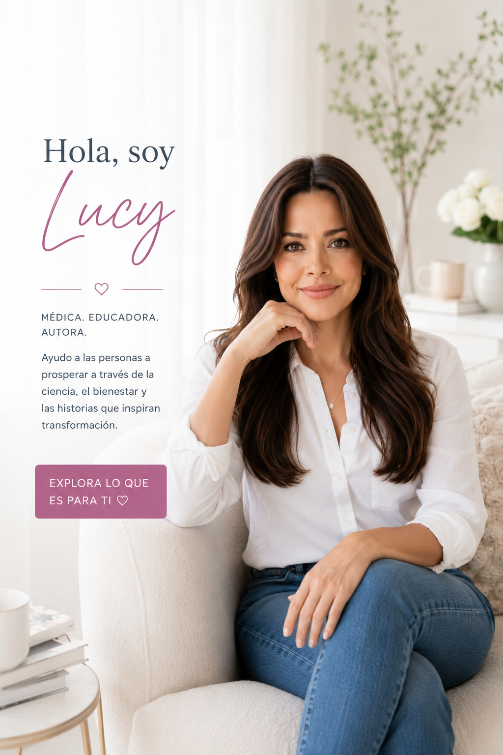 Dra. Lucy Coleman en un espacio luminoso y acogedor